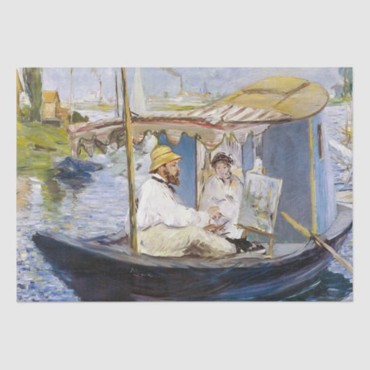 Edouard Manet - Monet in zijn Studio Boat Tissuepapier (Voorkant)