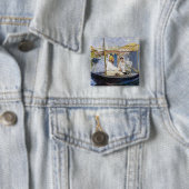Edouard Manet - Monet in zijn Studio Boat Vierkante Button 5,1 Cm (In situ)