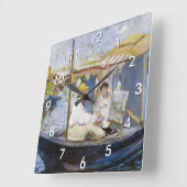 Edouard Manet - Monet in zijn Studio Boat Vierkante Klok (Hoek)