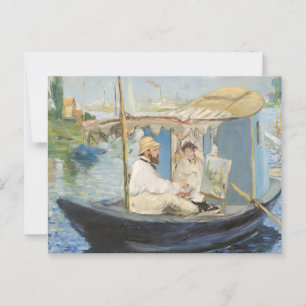 Edouard Manet - Monet schilderij op zijn studioboo Briefkaart