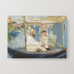 Edouard Manet - Monet schilderij op zijn studioboo Button
