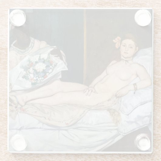 Edouard Manet - Olympia Glazen Onderzetter (Achterkant)