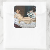 Edouard Manet - Olympia Vierkante Sticker (Tas)