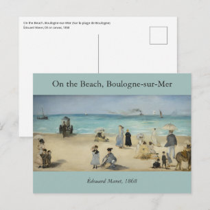 Edouard Manet - Op het strand, Boulogne-sur-Mer Briefkaart