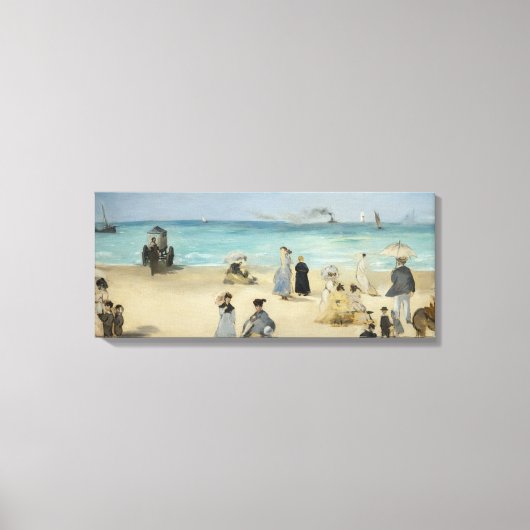 Edouard Manet - Op het strand, Boulogne-sur-Mer Canvas Afdruk (Voorkant)
