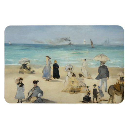 Edouard Manet - Op het strand, Boulogne-sur-Mer Magneet (Horizontaal)