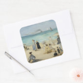 Edouard Manet - Op het strand, Boulogne-sur-Mer Vierkante Sticker (Envelop)
