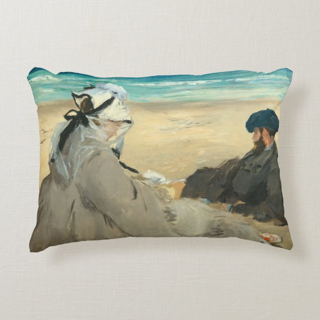 Edouard Manet - Op strand Accent Kussen (Voorkant)