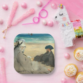 Edouard Manet - Op strand Papieren Bordje (Feest)