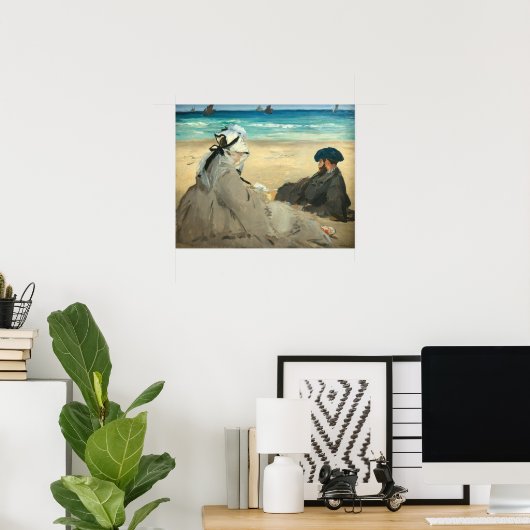 Edouard Manet - Op strand Poster (Thuiskantoor)