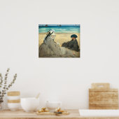 Edouard Manet - Op strand Poster (Keuken)