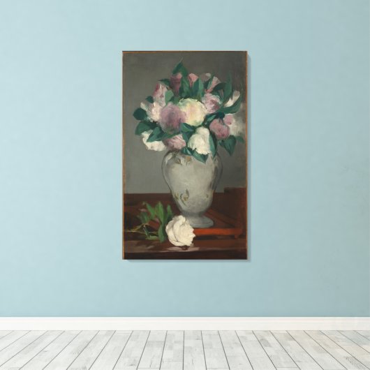 Edouard Manet Peonies Canvas Afdruk (Insitu (Houten vloer))
