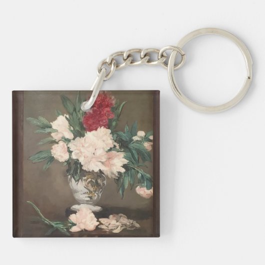 Édouard Manet Peonies in a Vase Acrylic Keychain (Achterkant)