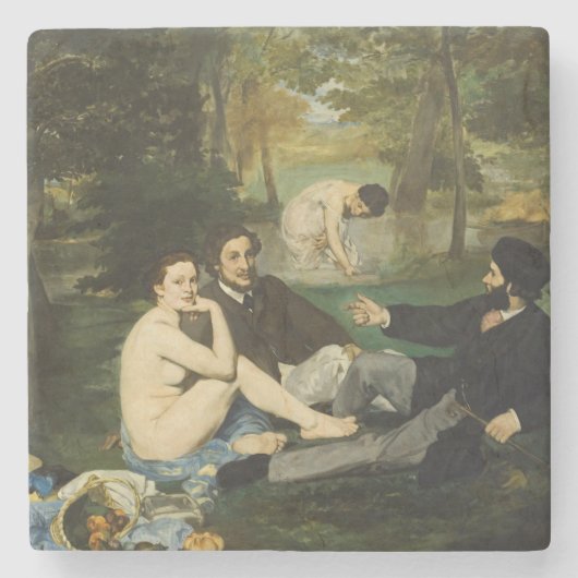 Edouard Manet - Picknick op het gras Stenen Onderzetter (Voorkant)