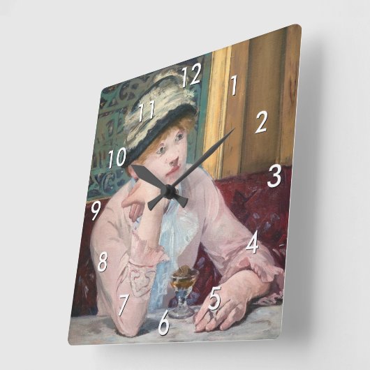 Edouard Manet - Plum Brandy Vierkante Klok (Hoek)