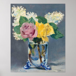 Edouard Manet - Seringen en Rozen Poster