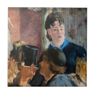 Edouard Manet - serveerster die bier serveert Tegeltje
