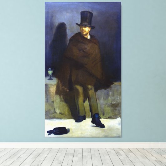 Edouard Manet the Absinthe Drinker Canvas Afdruk (Insitu (Houten vloer))