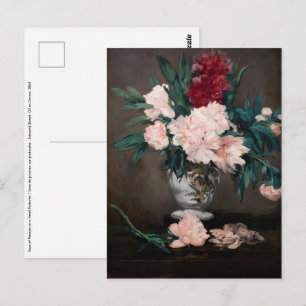 Edouard Manet - Vaas met Pioenrozen op een Klein V Briefkaart