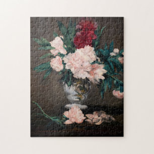 Edouard Manet - Vaas Pioenrozen op een Klein Voets Legpuzzel
