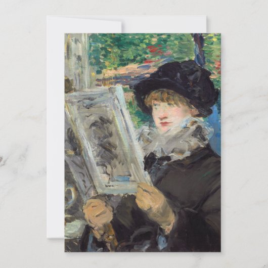 Edouard Manet - Vrouw lezen Bedankkaart (Voorkant)
