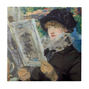 Edouard Manet - Vrouw lezend Tegeltje
