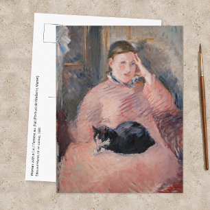 Edouard Manet - Vrouw met een kat Briefkaart