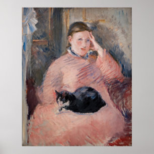 Edouard Manet - Vrouw met een kat Poster
