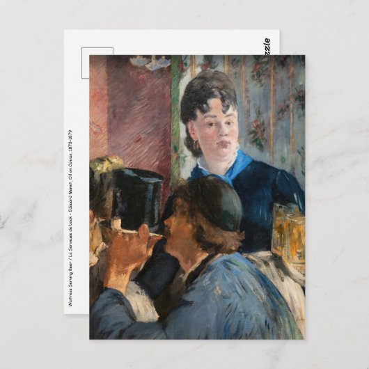 Edouard Manet - Waitress Serving Beer Briefkaart (Voorkant / Achterkant)