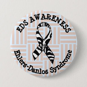 EDS Awareness Ribbon-Button Ronde Button 7,6 Cm