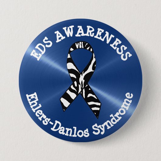 EDS Awareness Ribbon-Button Ronde Button 7,6 Cm (Voorkant)