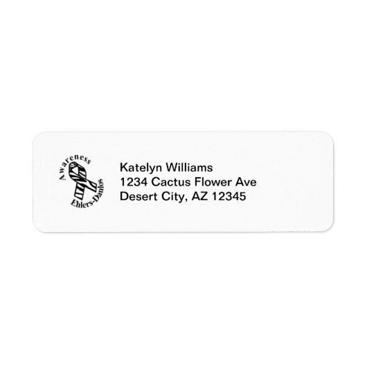 EDS Awareness Zebra Ribbon Address Label (Voorkant)