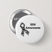 EDS Awareness Zebra Ribbon Button (Voorkant /achterkant)