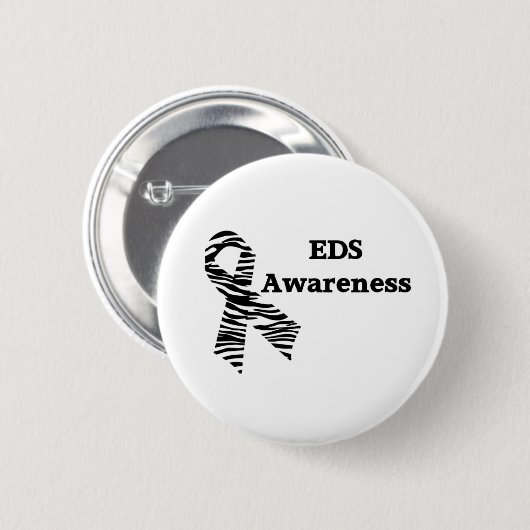 EDS Awareness Zebra Ribbon Button (Voorkant /achterkant)