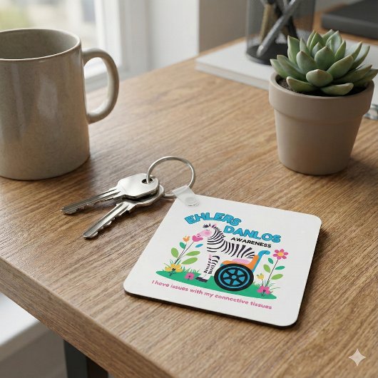 EDS Awareness Zebra Sleutelhanger