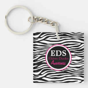 EDS Awareness Zebra Stripes AcrylSleutelhanger Sleutelhanger