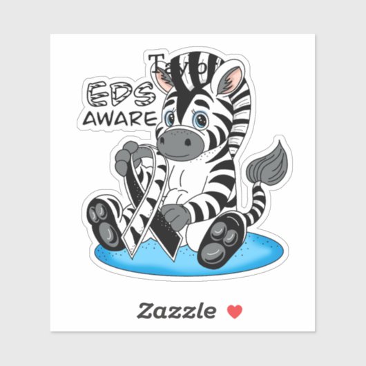 EDS-bewustzijn Zebra-lint Sticker (Vel)
