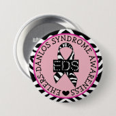 EDS Ehlers-Danlos Syndrome Awareness Pink Button (Voorkant /achterkant)