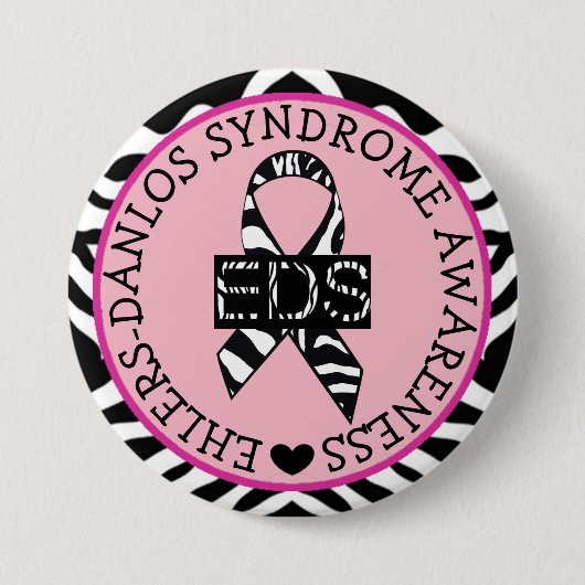 EDS Ehlers-Danlos Syndrome Awareness Pink Button (Voorkant)