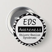 EDS Ehlers-Danlos Syndrome Awareness Zebra Button (Voorkant /achterkant)