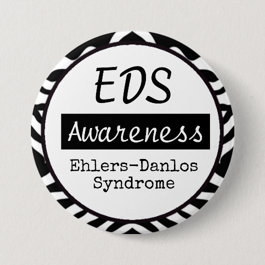 EDS Ehlers-Danlos Syndrome Awareness Zebra Button (Voorkant)