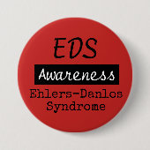 EDS Ehlers-Danlos Syndrome Awareness Zebra Button (Voorkant)