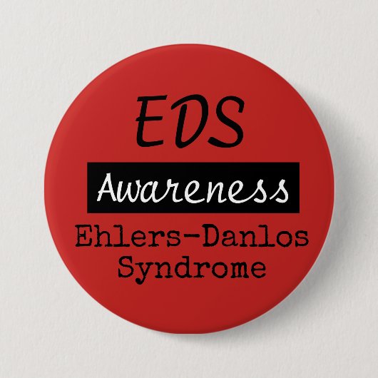 EDS Ehlers-Danlos Syndrome Awareness Zebra Button (Voorkant)