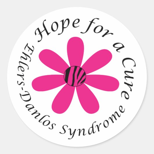 EDS Hoop op een Cure Pink Flower Ronde Sticker (Voorkant)