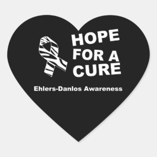 EDS Hoop op een Cure Zebra Ribbon Heart Sticker