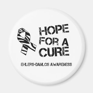 EDS Hope for a Cure Zebra Stripe Ribbon Magnet Magneet