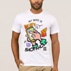 EDS Shopaholic Vrouw Cartoon T-shirt