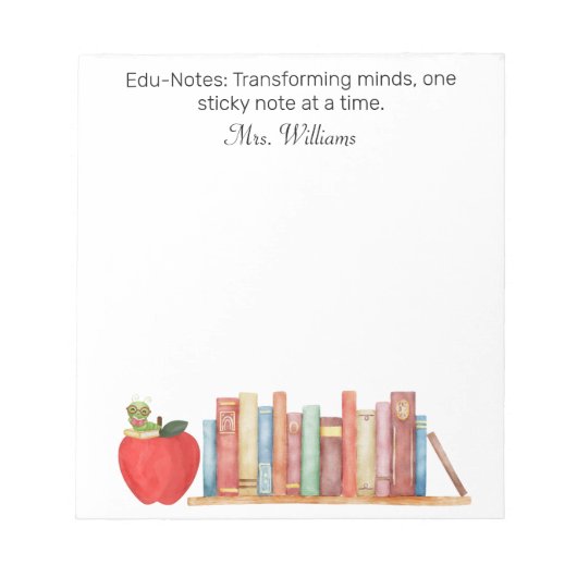 Edu-Notes: Transforming Minds, waardering van lera Notitieblok (Voorkant)