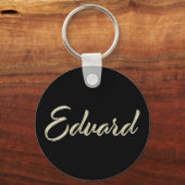 Eduard Name whitegold Button Schlüsselanhänger Sleutelhanger (Voorkant)