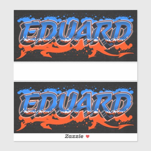 Eduard prénom autocollant graffiti sticker (Feuille)